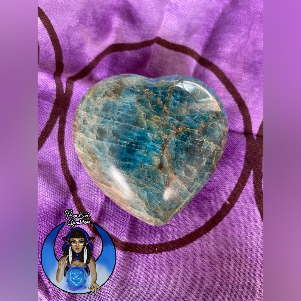 Blue Apatite Heart